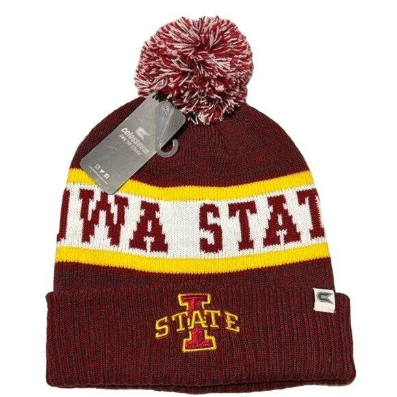 NCAA Iowa State Knit Pom-pom Beanie Hat, Colosseum New - Picture 1 of 6
